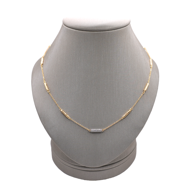 Marika Desert Gold Bar Station Necklace- 14k Yellow Gold Lumina Gem Wilmington, NC