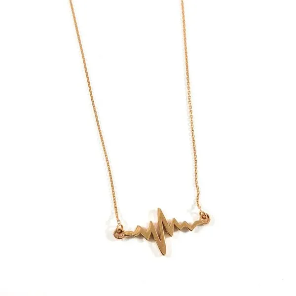 Rose Gold Heartbeat Pendant Necklace Lumina Gem Wilmington, NC