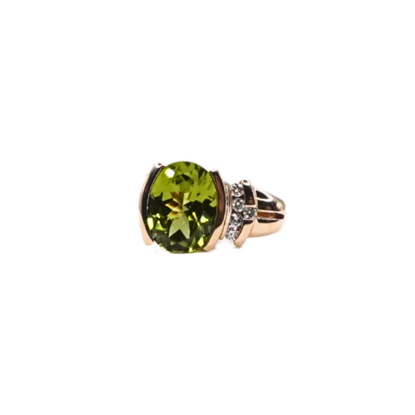 14k Yellow Gold Peridot and Diaond Enhancer Lumina Gem Hampstead, NC