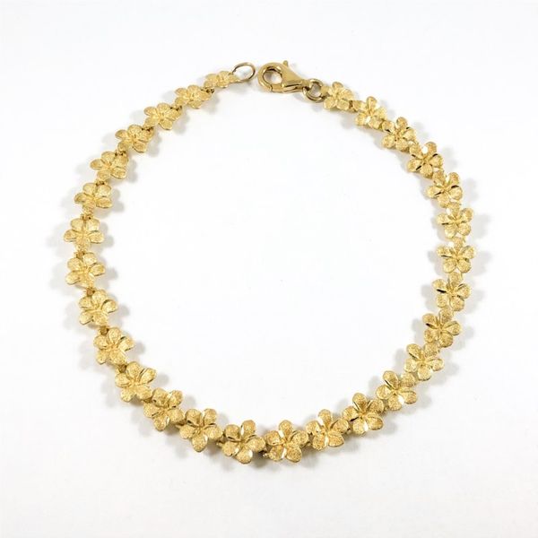 Yellow Gold Flower Bracelet - 8