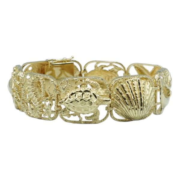 14k Yellow Gold Sealife Bracelet - 7.25