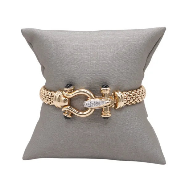 .10ctw Diamond and Onyx Buckle Bracelet Lumina Gem Hampstead, NC