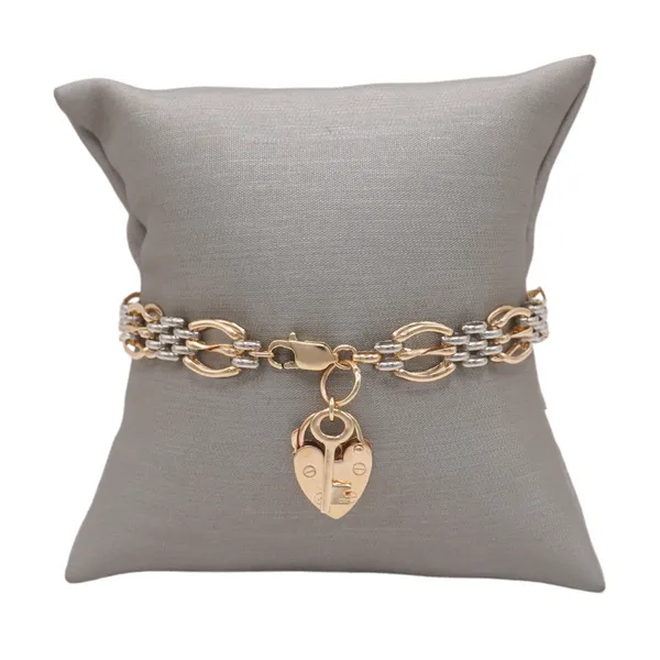 Two Tone Heart Lock and Key Bracelet Lumina Gem Hampstead, NC