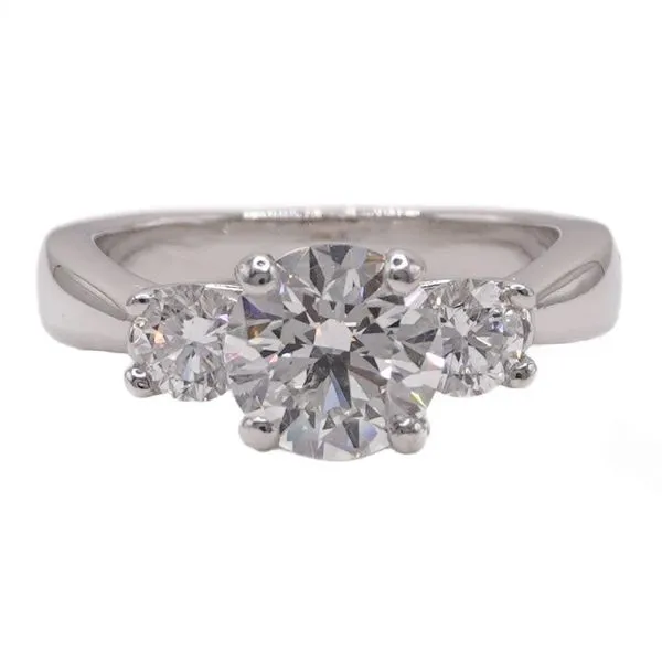 1.36ct Center Diamond in a .50ctw Diamond and Platinum Setting - Engagement Ring Lumina Gem Wilmington, NC