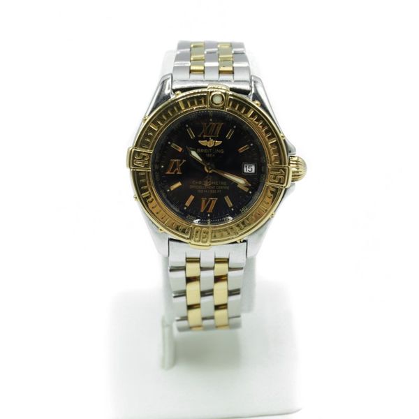 Breitling Chronometer Two Tone Watch with Black Dial Lumina Gem Wilmington, NC