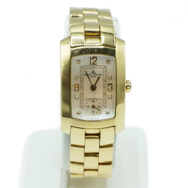 Baume et Mercier 18k Yellow Gold Watch with Mother of Pearl Dial Lumina Gem Wilmington, NC