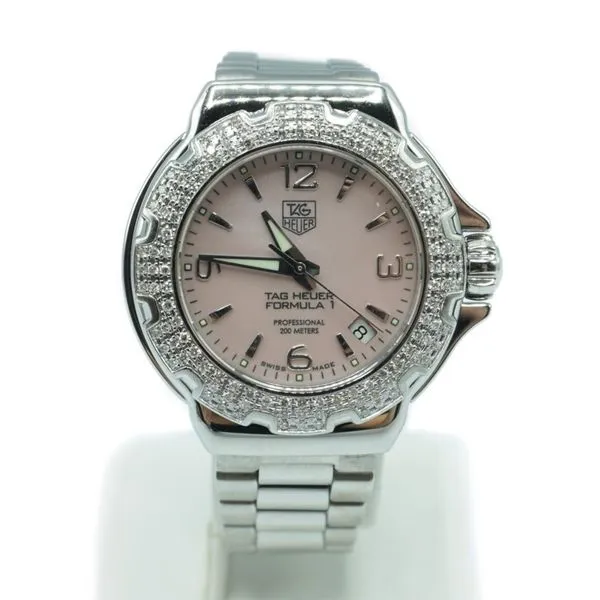 TAG Heuer Stainless Steel Formula 1 Watch - Pink Mother of Pearl Dial and Diamond Bezel Lumina Gem Wilmington, NC