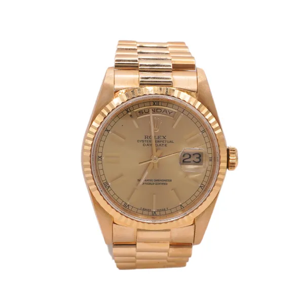 18k Yellow Gold Rolex Day-Date Model 18238 Circa 1990 Lumina Gem Hampstead, NC