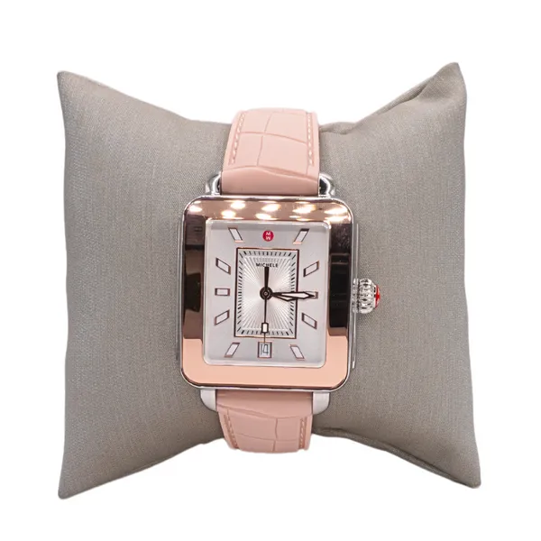 Michele Light Pink Deco Sport Watch with Pink Silicone Strap Lumina Gem Hampstead, NC