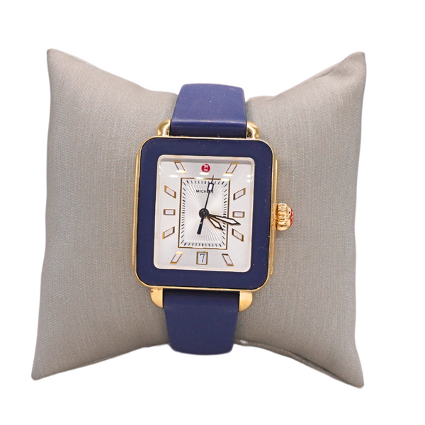 Michele Navy Blue Deco Sport Wach with Navy Blue Silicone Strap Lumina Gem Wilmington, NC