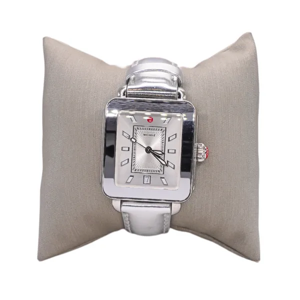 Michele Stainless Deco Sport Watch with Silver Strap Lumina Gem Hampstead, NC