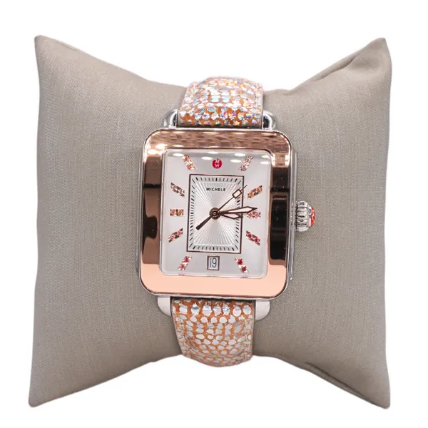 Michele Deco Sport Watch with Silver Pattern Strap Lumina Gem Hampstead, NC