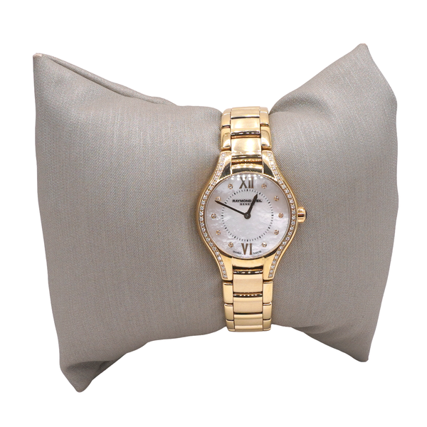 Raymond Weil Gold Plated Stainless Steel Watch with Mother of Pearl Dial and Diamond Accents Lumina Gem Wilmington, NC