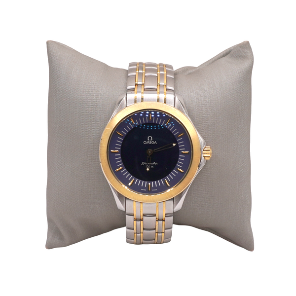 Omega Two Tone Watch with Navy Dial Image 2 Lumina Gem Wilmington, NC