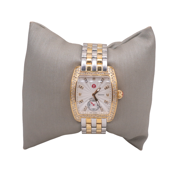 Michele Two Tone Watch with Diamond Dial and Markers Lumina Gem Wilmington, NC