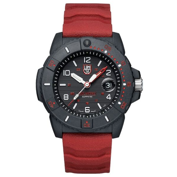 Luminox Navy SEAL Watch - Black Carbonox Case and Sapphire Crystal with Red PU Strap Lumina Gem Wilmington, NC