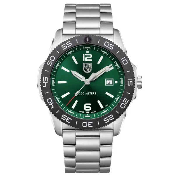 Luminox Pacific Diver Stainless Steel Watch- Green Dial Lumina Gem Wilmington, NC