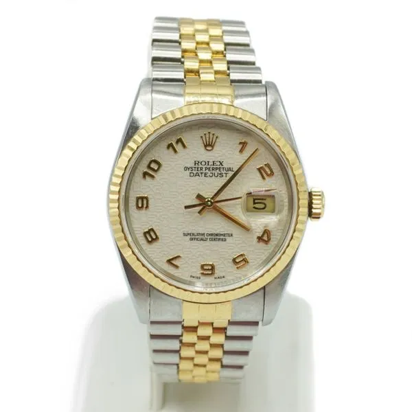 Rolex Two Tone Datejust with White Dial and Gold Numbers Lumina Gem Wilmington, NC