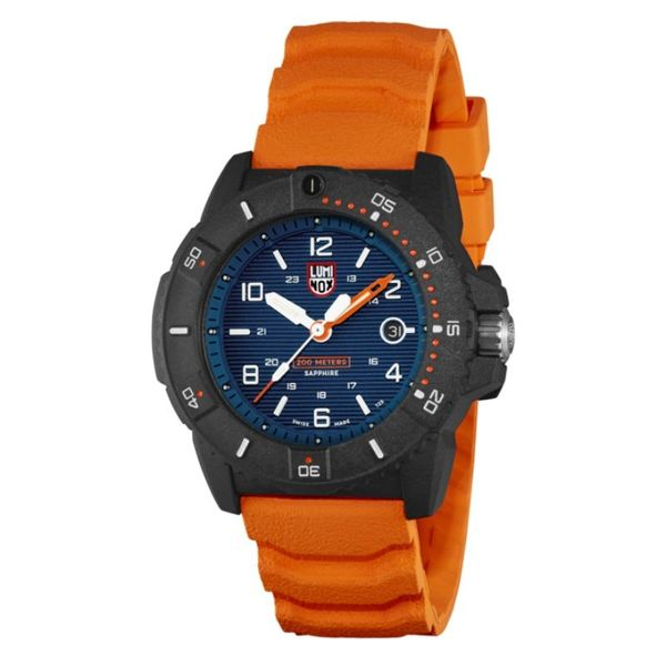 Luminox Navy Seal Swiss Made Watch with Orange Strap Image 2 Lumina Gem Wilmington, NC