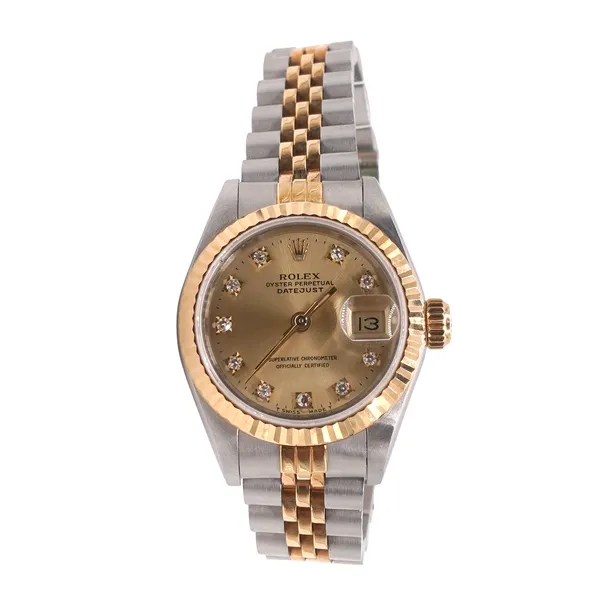 Rolex Two Tone Datejust Watch with Factory Diamond Dial Image 3 Lumina Gem Hampstead, NC