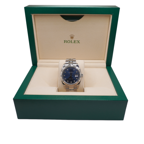Rolex Datejust 41mm Blue Diamond Dial Watch Image 3 Lumina Gem Wilmington, NC