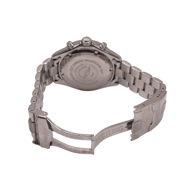 Brietling Stainless Steel TransOcean Watch with Blue Dial Image 2 Lumina Gem Wilmington, NC