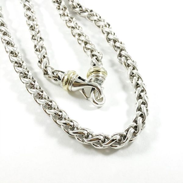 David Yurman Wheaton Sterling Silver Chain with Gold Accents - 18 Inches Image 2 Lumina Gem Wilmington, NC