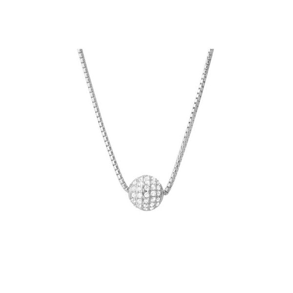 18K White Gold 18″ Diamond Ball Necklace – Elleard Heffern Fine Jewelers