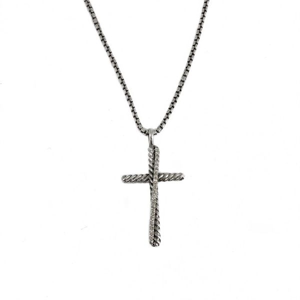 David Yurman Diamond Cross Necklace - 17