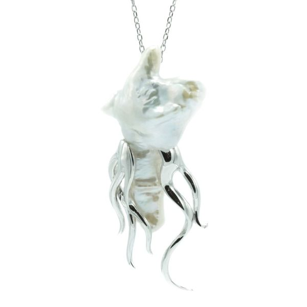 Raymond Mazza Pearl and Silver Jellyfish Necklace - 17
