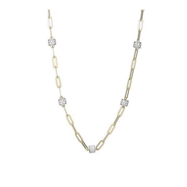 Charles Garnier 3mm Paperclip Chain with % CZ Stations- Yellow Gold Finish Lumina Gem Wilmington, NC