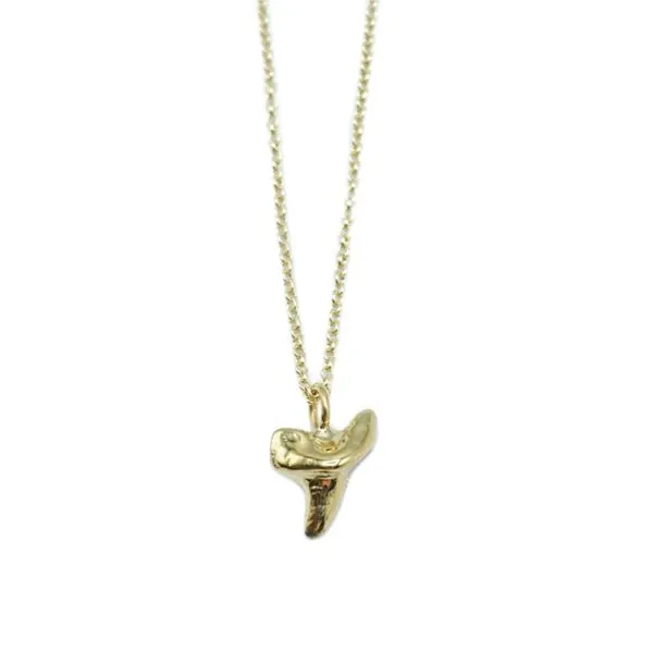 Shelton Metal Mini Shark Tooth Necklace - Gold Vermeil - 18