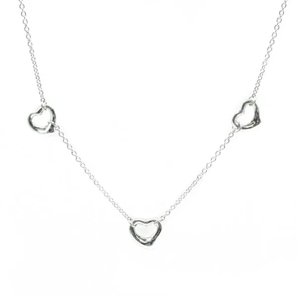 Tiffany and Co. Elsa Peretti Triple Heart Station Necklace - 16