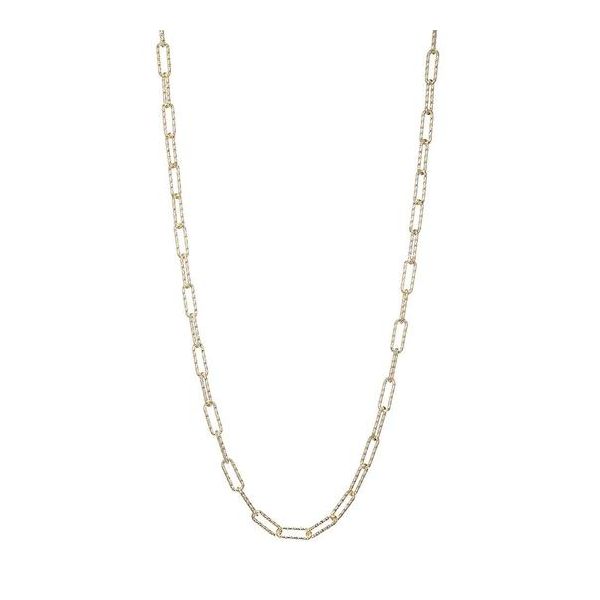 Charles Garnier Gold Plated Sterling Silver Diamond Cut Paperclip Necklace Lumina Gem Wilmington, NC