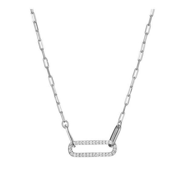Charles Garnier Rhodium Plated Sterling Silver Paperclip Necklace Lumina Gem Wilmington, NC