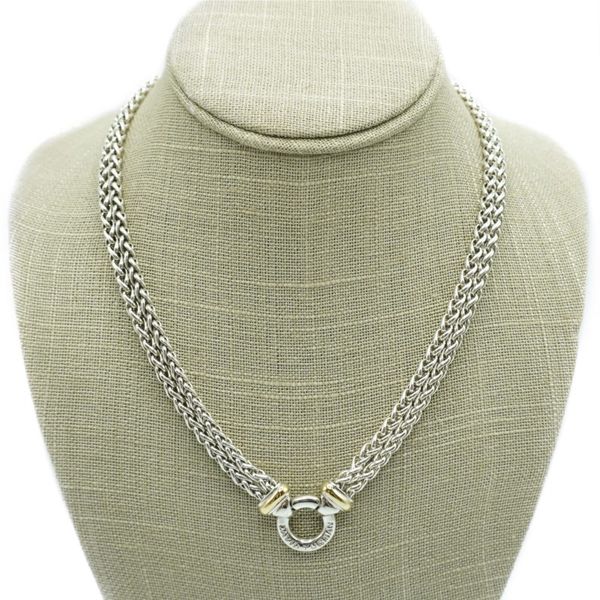 David Yurman Sterling Silver Double Wheat Chain with Yellow Gold Accents - 18