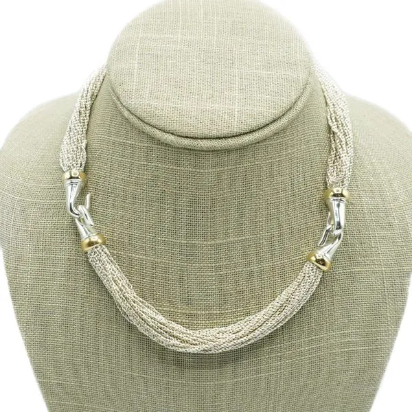 Tiffany & Co. Sterling Silver and 14k Yellow Gold Multistrand Necklace Lumina Gem Wilmington, NC