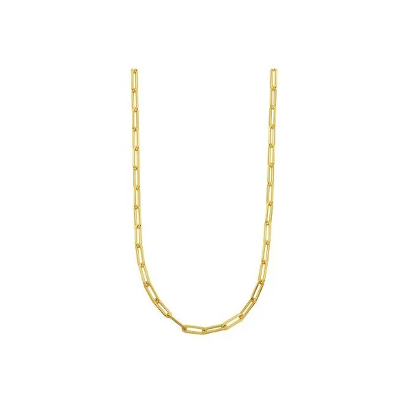 Charles Garnier 5mm Paper Clip Link Chain - Yellow Gold Finish - 17