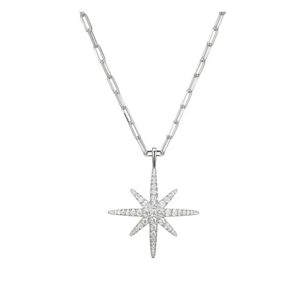Charles Garnier CZ Starburst Necklace- Sterling Silver Lumina Gem Wilmington, NC