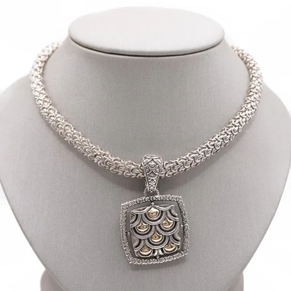 John Hardy Sterling Silver and 18k Yellow Gold Necklace Lumina Gem Wilmington, NC