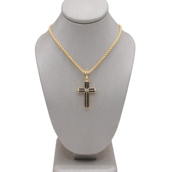 Ethos Black Sapphire Cross Necklace Lumina Gem Wilmington, NC