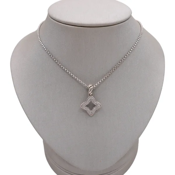 David Yurman Diamond Quatrafoil Pendant Necklace Lumina Gem Hampstead, NC
