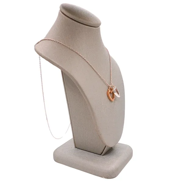 Tiffany and Co Sterling Silver and 18k Rose Gold Double Heart Necklace Image 2 Lumina Gem Hampstead, NC