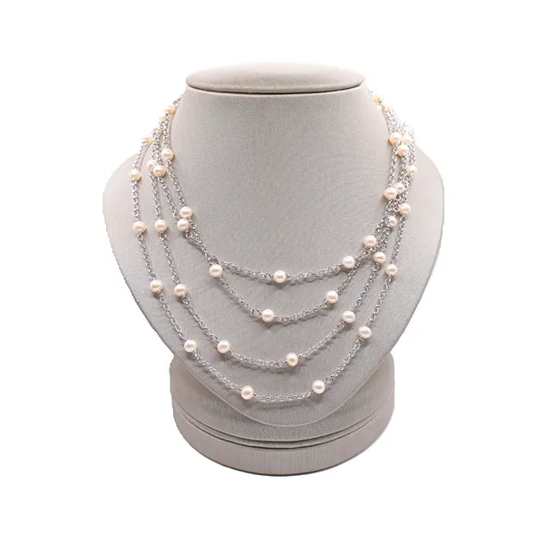 David Yurman Sterling Silver and Pearl Station Necklace Lumina Gem Hampstead, NC