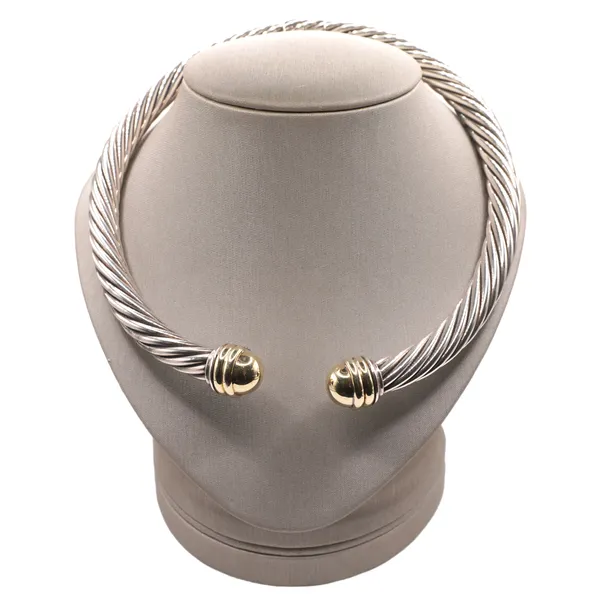 David Yurman Sterling Silver Hinged Collar with 14k Yellow Gold End Caps Lumina Gem Hampstead, NC