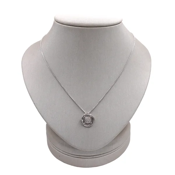 David Yurman .15ctw Diamond Sterling Silver Necklace Lumina Gem Hampstead, NC