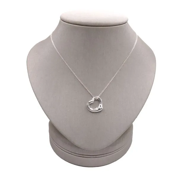 Tiffany & Co. Elsa Peretti Sterling Sivler Heart Necklace Lumina Gem Hampstead, NC