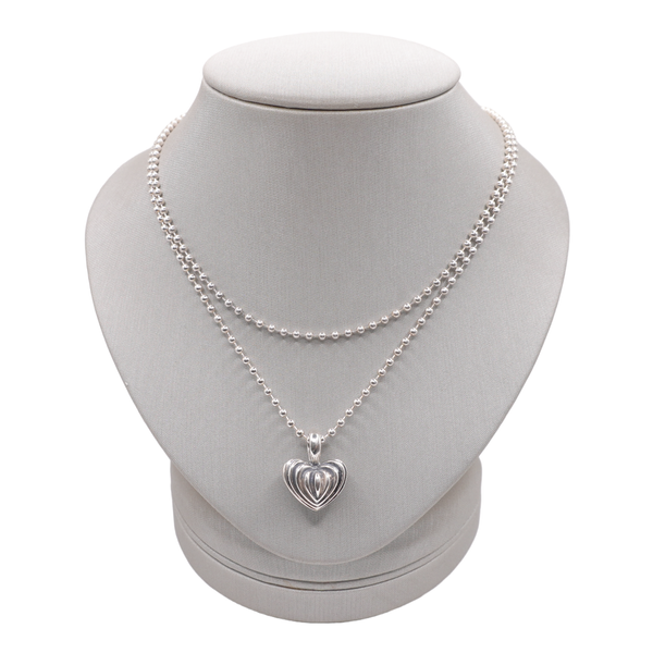 Lago Sterling Silver Puffer Heart Necklace Lumina Gem Wilmington, NC