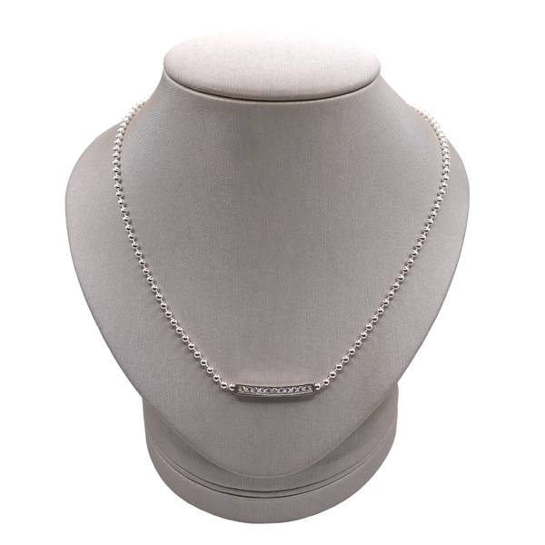 Lagos Pave Diamond Bar Necklace in Sterling Silver Lumina Gem Wilmington, NC
