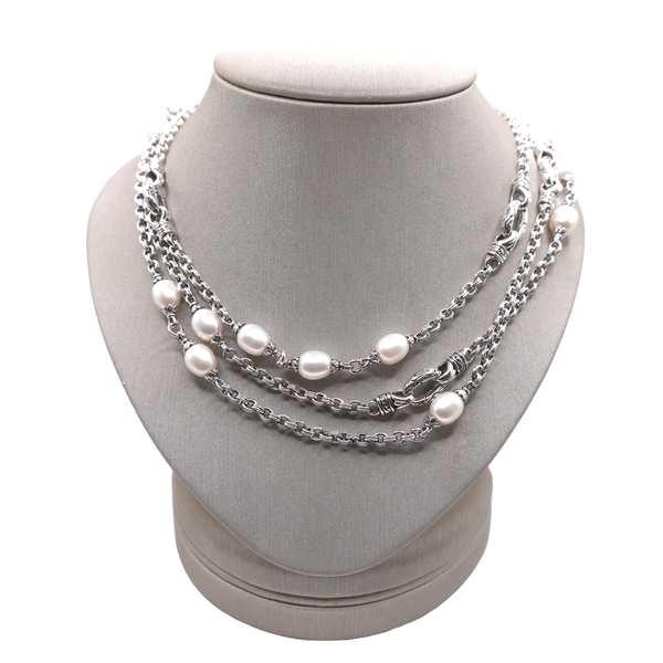 Scott Kay Sterling ilver and Pearl Station Necklace Lumina Gem Wilmington, NC